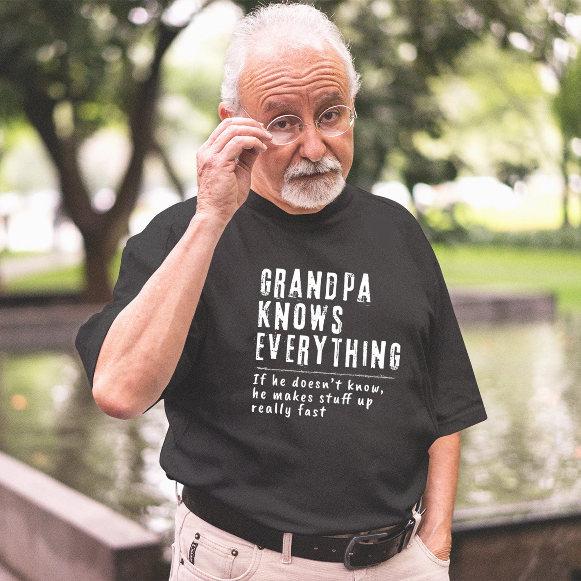 Fathers Day Shirt Grandpa Knows New Grandpa Shirt Grandad Gift Gift From Son Funny Shirt for Grandpa Gift From Daughter