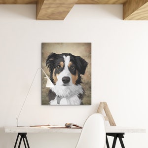 Custom Pet Portrait Canvas Pet Painting from Photo Personalized Dog Cat Poster Pet Memorial Gift Custom Cat Dog Canvas Free Shipping image 2