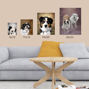 Custom Pet Portrait Canvas Pet Painting from Photo Personalized Dog Cat Poster Pet Memorial Gift Custom Cat Dog Canvas Free Shipping image 6