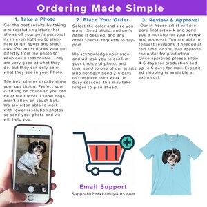 PEAK Custom Pet Portrait from Photo on T Shirt. Dog or Cat Portrait Personalized Tee Shirt is a Great Gift. Youth Sizes. FREE Shipping image 10