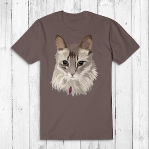 PEAK Custom Pet Portrait from Photo on T Shirt. Dog or Cat Portrait Personalized Tee Shirt is a Great Gift. Youth Sizes. FREE Shipping image 3