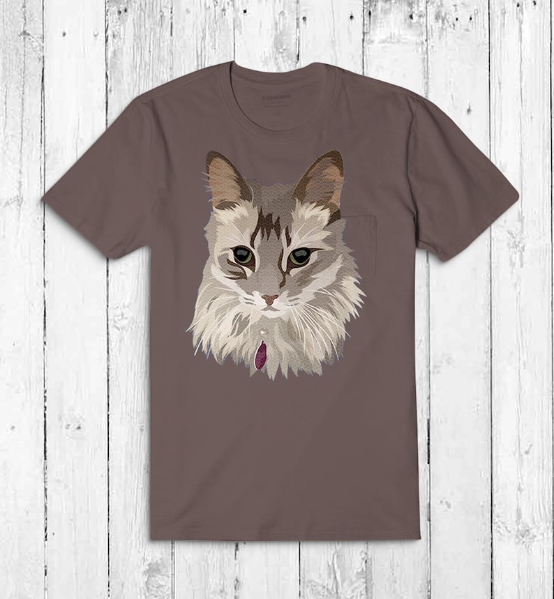 PEAK Custom Pet Portrait from Photo on T Shirt. Dog or Cat image 3
