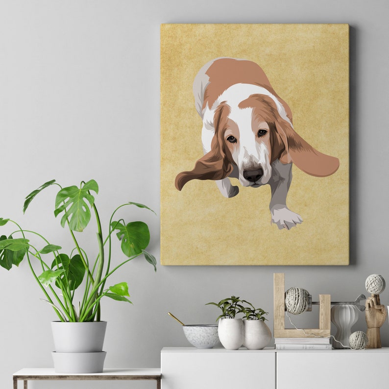 Custom Pet Portrait Canvas Pet Painting from Photo Personalized Dog Cat Poster Pet Memorial Gift Custom Cat Dog Canvas Free Shipping image 8