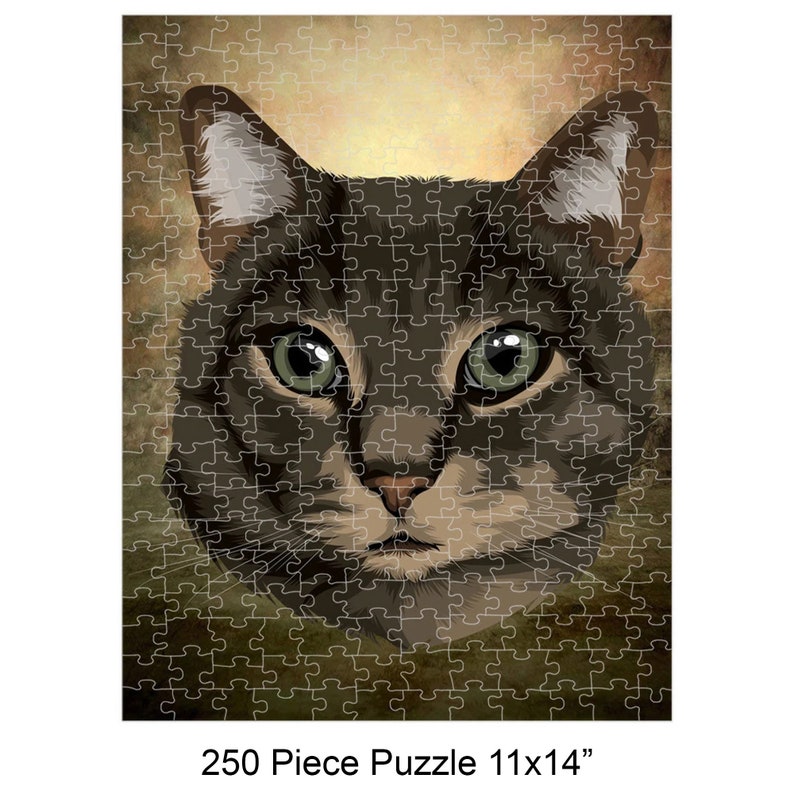 Puzzle de portrait danimal personnalisé. Puzzle de peinture pour animaux de compagnie. Puzzle Chien Chat Personnalisé 250 500 1000 Pièces. Grand cadeau de maman de chien. EXPÉDITIONS GRATUITES 11x14 inch