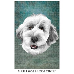 Puzzle de portrait danimal personnalisé. Puzzle de peinture pour animaux de compagnie. Puzzle Chien Chat Personnalisé 250 500 1000 Pièces. Grand cadeau de maman de chien. EXPÉDITIONS GRATUITES 20x30 inch