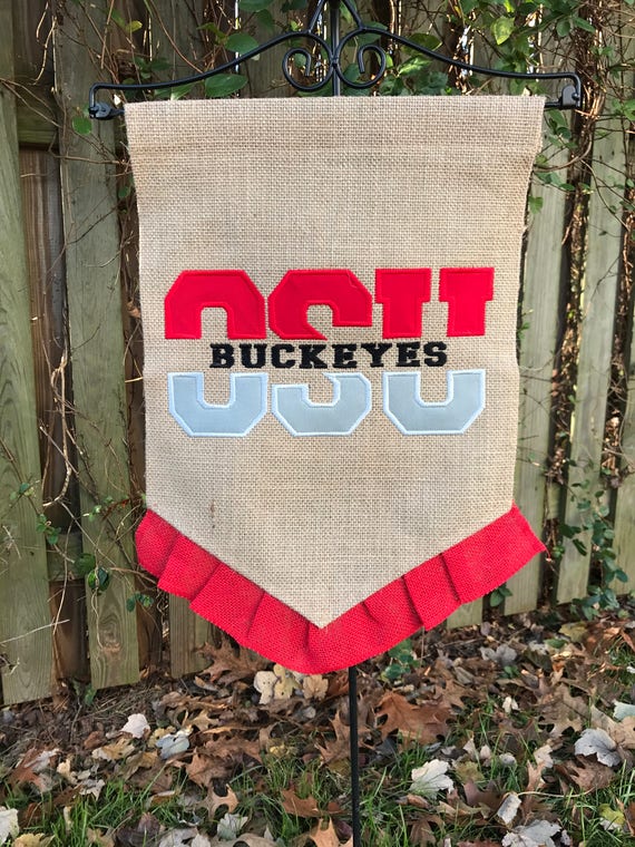 Ohio State University Garden Flag Osu Flag Buckeyes Flag Etsy