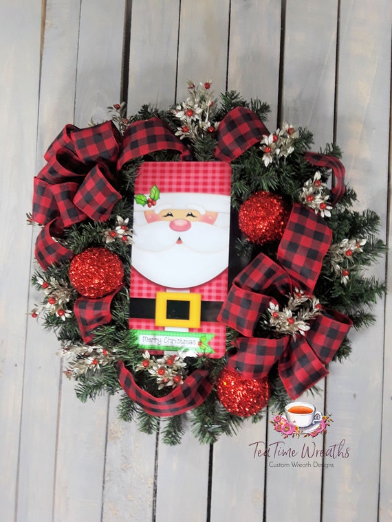 Christmas Clearance Wreaths For Front Door With Santa Outdoor Etsy