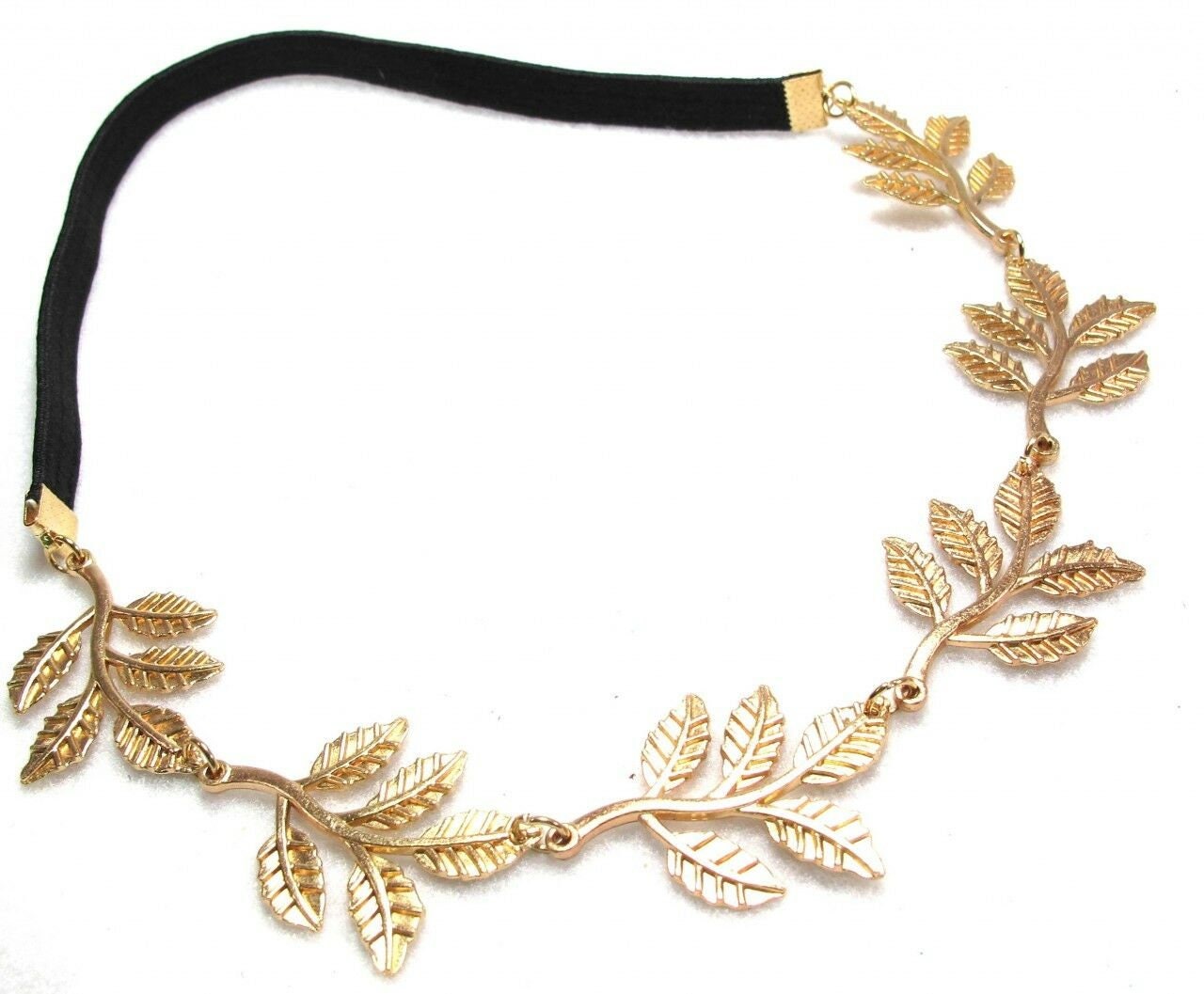 Detailed Gold Leaf Headband with Open Front Petite Gold Leaf Headband, Gold Leaf Crown, Garland Wedding  main image 3