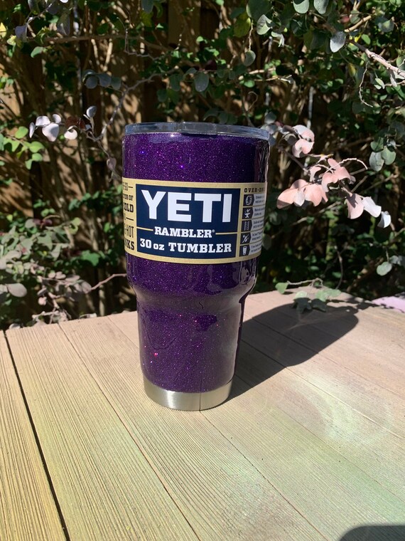 Dark Purple Glittered Yeti Personalized Yeti Purple Glitter Etsy