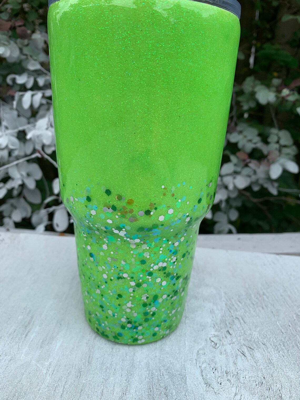 Neon Green Yetiglitter Yetineon Green Glitter Tumbler Etsy