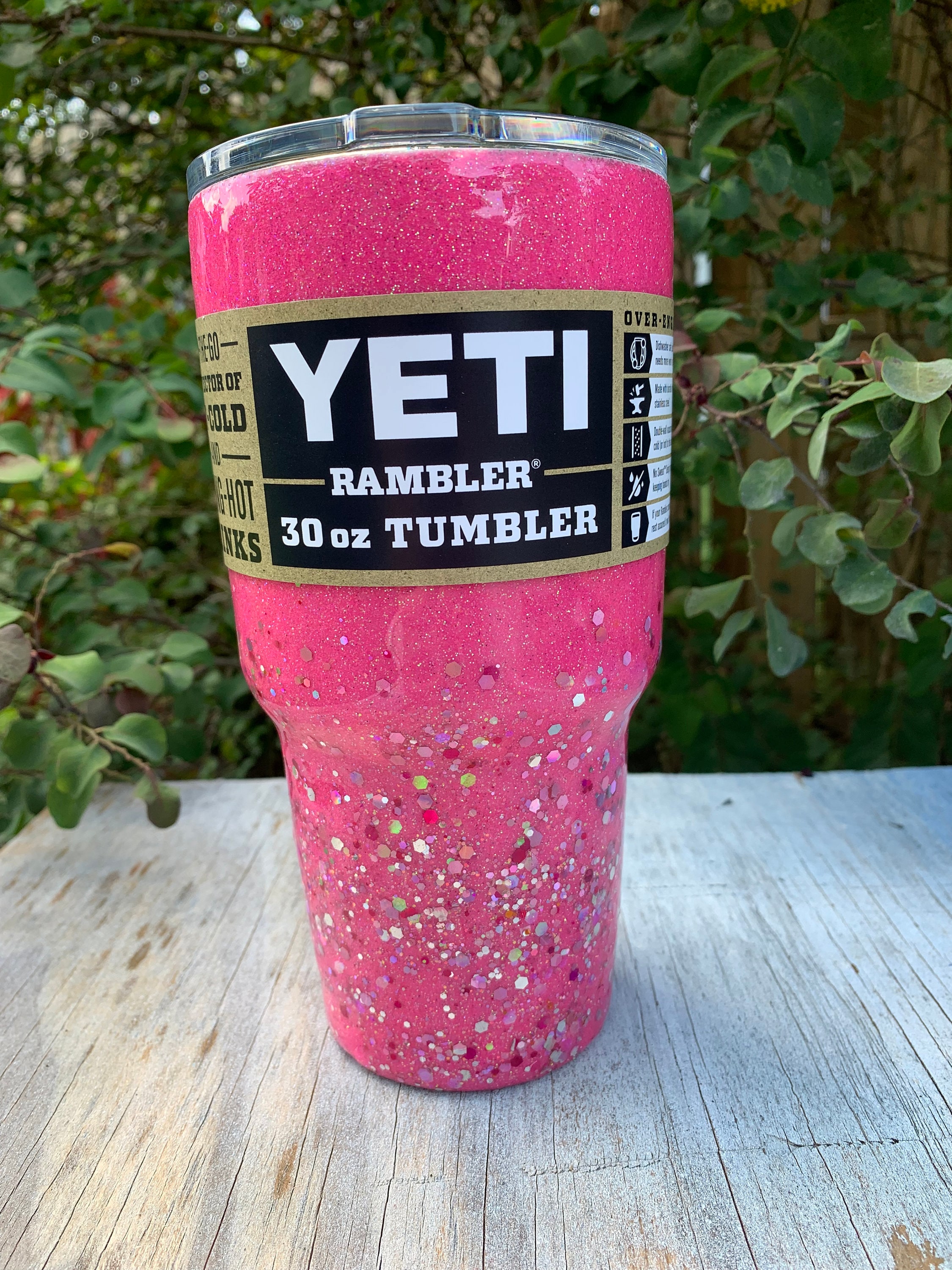 Pink Glitter Personalized Yetiglitter Tumblerpink Yeti Etsy