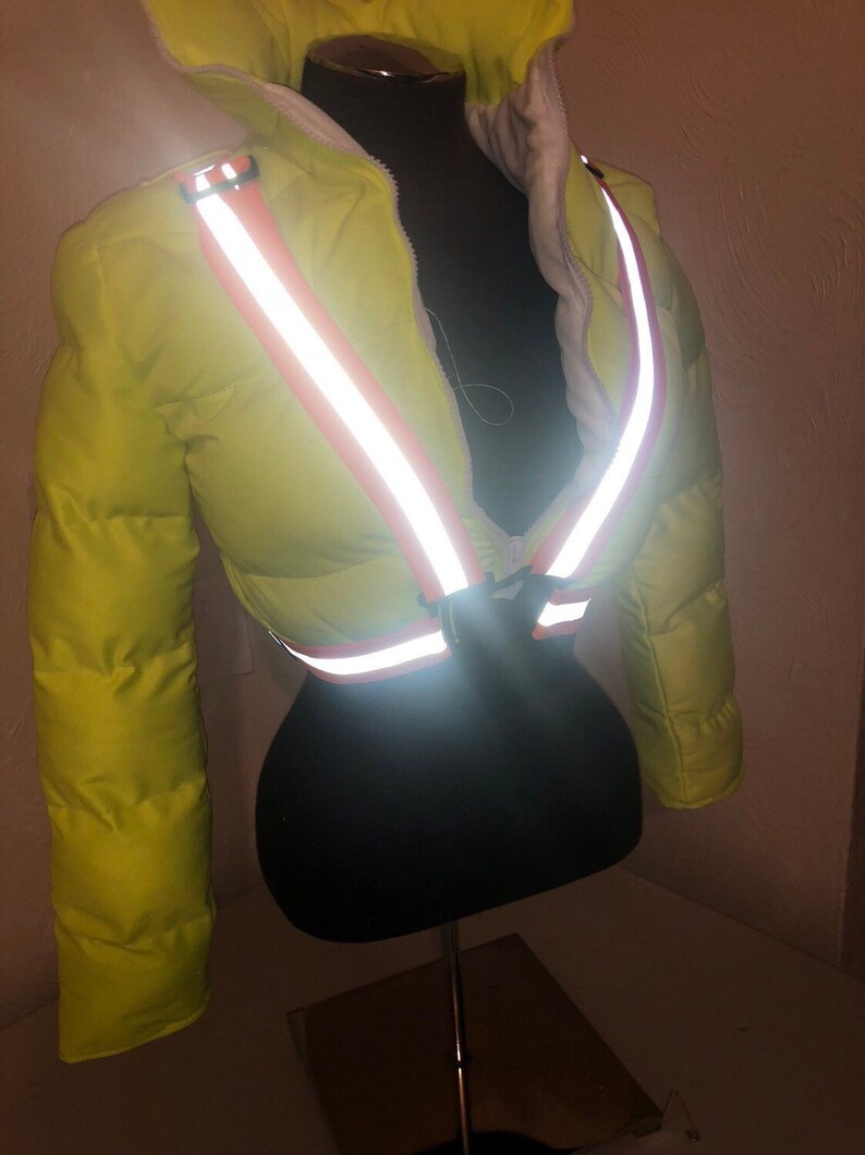 Neon lights puffer jacket | Etsy
