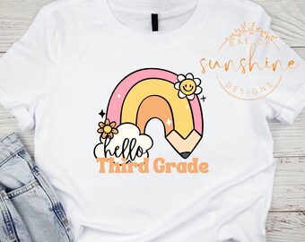Grade level PNG, rainbow grade level png, grade level bundle, back to school PNG bundle, sublimation PNG, preschool through fifth grade png