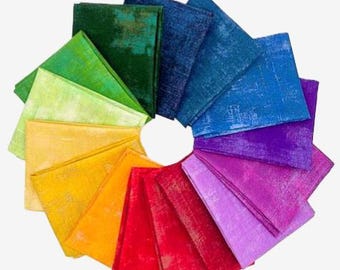 グランジ「レインボー」15ファットクォーター、大胆な色使い