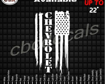 Chevy American Flag chevy American Flag UAS Dieasl Decal Sticker Truck Sticker 1