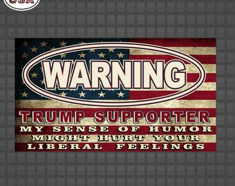 Trump Flag Stars Top Right Wall Great Politics NRA truck car jeep Decal Sticker