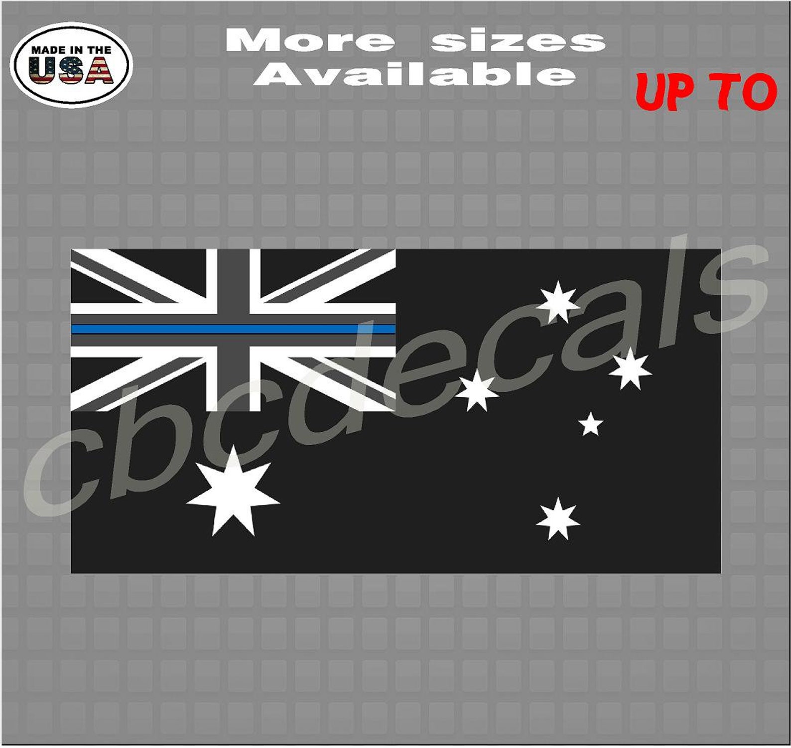 Thin Blue Line Australia Thin Blue Line Australian Flag in Vinyl Decal Sticker | Etsy
