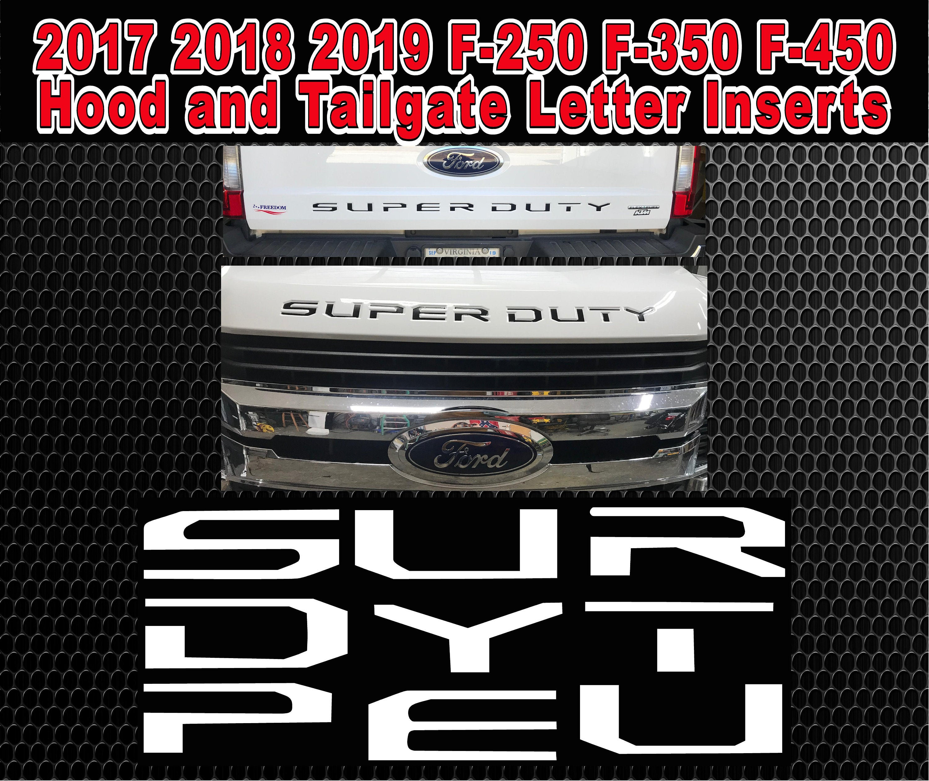 Details about  / 2017-2019 Super Duty F-250 F-350 OEM Ford Black Platinum Hood Letters