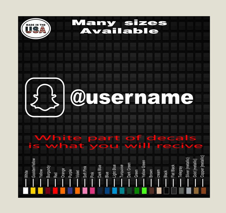 Snapchat custom name Vinyl Decal Sticker Diesel Truck Decals Etsy