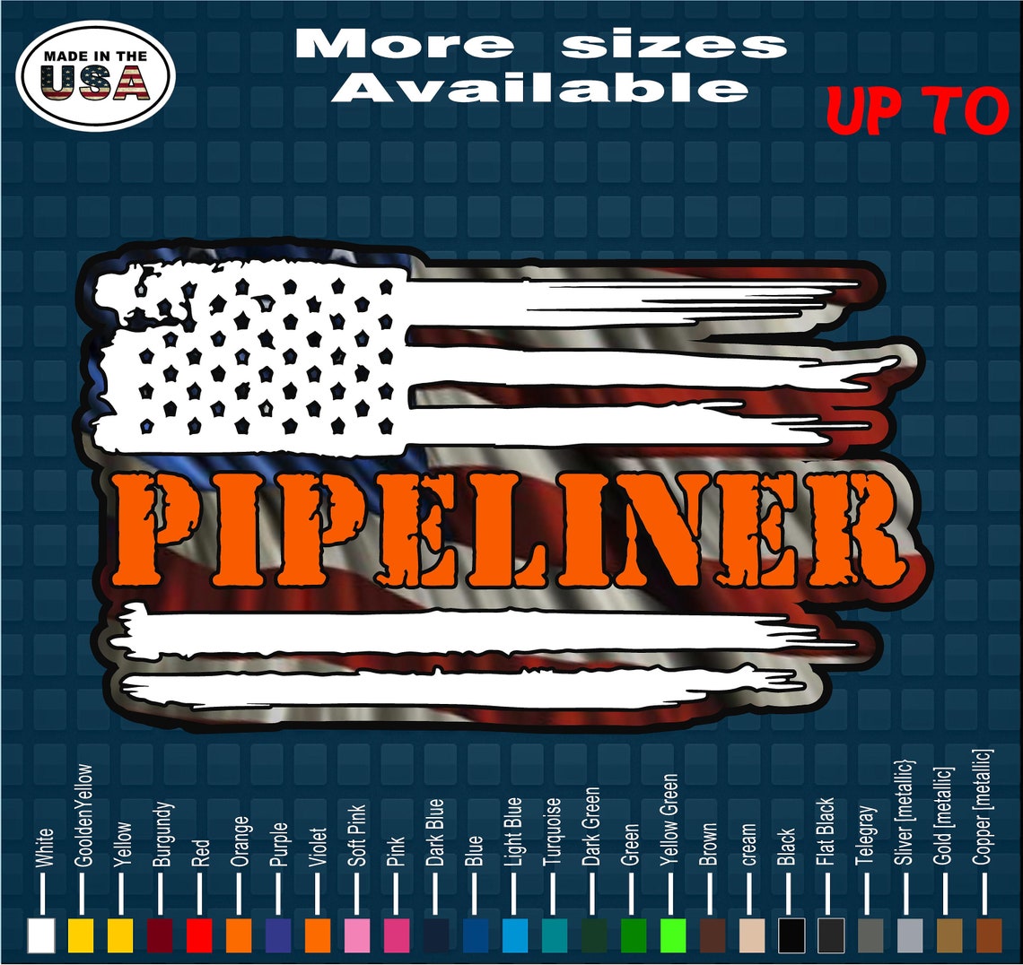 Pipeliner American Flag Vinyl Decal Sticker Pipeliner Flag Etsy