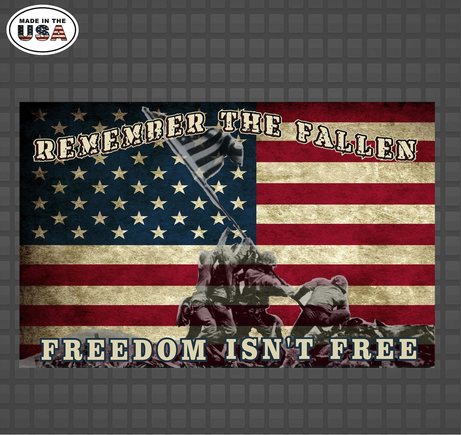 American Flag Remember the Fallen Freedom Isn't Free Decal