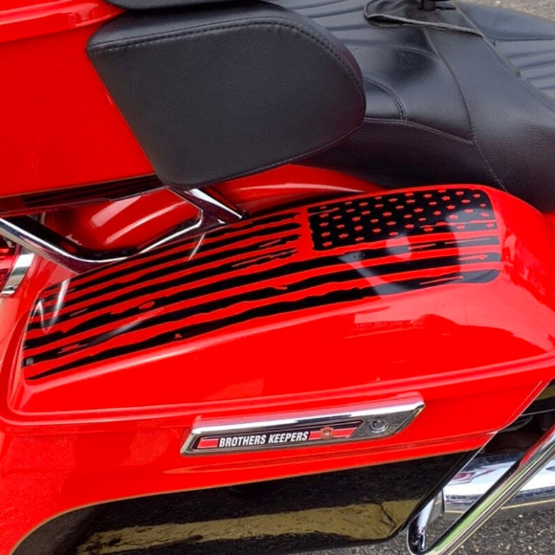 Harley Davidson Street Glide Saddlebag Punisher American Flag Etsy