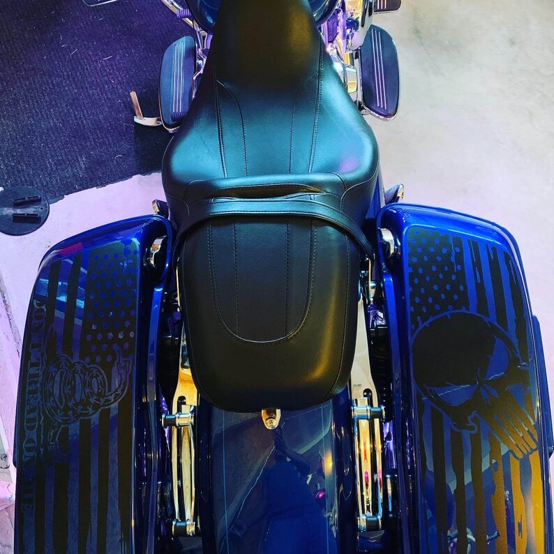 Harley Davidson Street Glide Saddlebag American Flag Decals Etsy