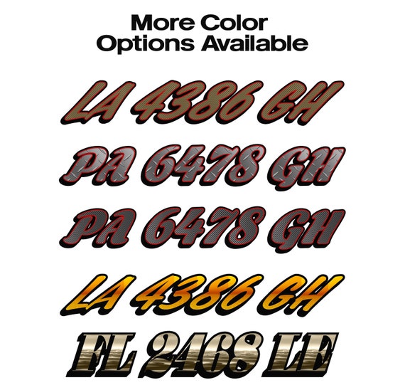 CUSTOM BOAT JETSKI PWC SEA DOO REGISTRATION HULL ID NUMBER DECAL STICKER #