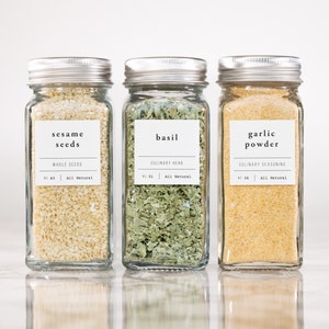 Classic Spice Labels • Water and Oil Resistant • by Nest & Note Print Co. (Paper + Pear)