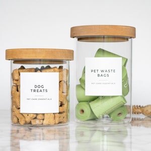 Modern Pet Supply Labels • Water and Oil Resistant • Personalization Available • by Paper & Pear