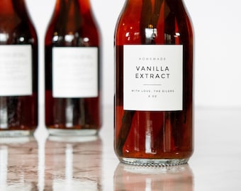 Modern Vanilla Labels • Front and Back Personalizable • Water and Oil Resistant • by Paper & Pear