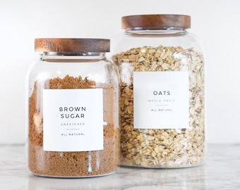 Modern Pantry Labels • Water and Oil Resistant • Personalization Available • by Paper & Pear