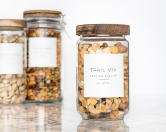 Minimalist Fruit, Nut, and Pantry Labels • Water and Oil Resistant • Personalization Available • by Paper & Pear