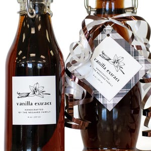 Vintage-Sketch Vanilla Labels • Personalized Stickers • Set of 20 Front + 20 Back (40 Total) • by Nest & Note Print Co. (Paper + Pear)