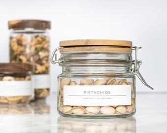 Sleek-Minimalist Fruit, Nut, and Pantry Labels • Water and Oil Resistant • Personalization Available • by Paper & Pear