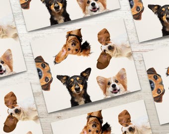 Dog Ears Blank Note Cards • Set of 4, 12, 24, or 48 with Envelopes • Cute Puppy Stationery • Blank Inside • by Nest & Note Print Co.