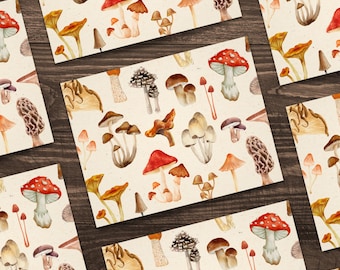Mushroom Note Cards • Set of 4, 12, 24, or 48 with Envelopes • Blank Inside • by Nest & Note Print Co.