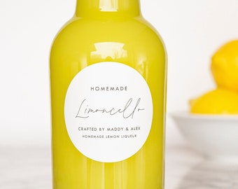 Script-Nouveau Limoncello + Liqueur Labels • Custom • Water and Oil Resistant for Professional Packaging • by Paper & Pear