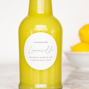 Script-Nouveau Limoncello + Liqueur Labels • Custom • Water and Oil Resistant for Professional Packaging • by Paper & Pear