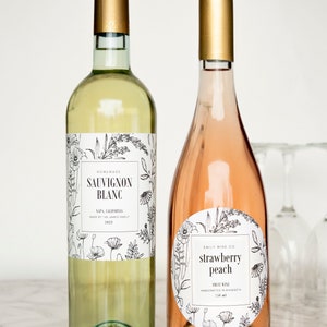 Botanical Wine Labels Custom Water and Oil Resistant for Professional Packaging by Paper & Pear image 2