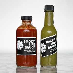 Emoji Smash Sauce and Salsa Labels • Neon Color Options • Custom Labels For Professional Packaging • by Paper & Pear