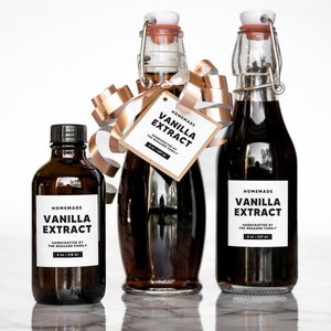 Block-Banner Vanilla Labels • Personalized Stickers • Set of 20 Front + 20 Back (40 Total) • by Nest & Note Print Co. (Paper + Pear)