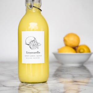 Vintage-Sketch Limoncello + Liqueur • Water and Oil Resistant for Professional Packaging • by Nest & Note Print Co. (Paper + Pear)