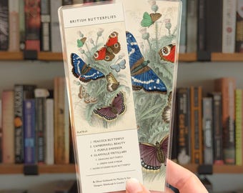 Antique Butterfly Bookmark • Vintage Print Laminated Gift for Readers • by Nest & Note Print Co.
