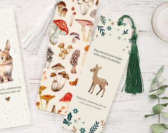 Personalized Baby Shower Favor Bookmarks • Custom Tassel Colors and Laminated Finish Available • Nest & Note Print Co.