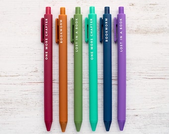 Bookish Jotter Pens • Fine-Point Gel Pens for Readers + Book Lovers • by Nest & Note Print Co.
