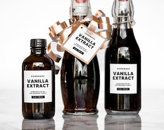Block-Banner Vanilla Labels • Personalized Stickers • Set of 20 Front + 20 Back (40 Total) • by Nest & Note Print Co. (Paper + Pear)
