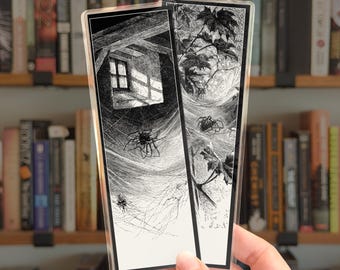 Gothic Spiderweb Bookmark • Vintage Spider Illustration • Spooky Book Lover Gift • by Nest & Note Print Co.