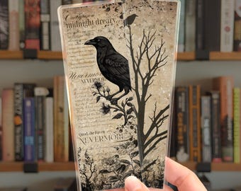 Raven Bookmark • "Nevermore" Gothic, Vintage-Inspired Poe Bookmark • by Nest & Note Print Co.