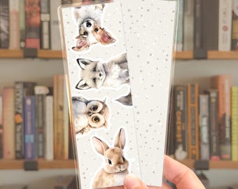 Watercolor Critters Bookmark • Cute Laminated Gift for Readers • by Nest & Note Print Co.